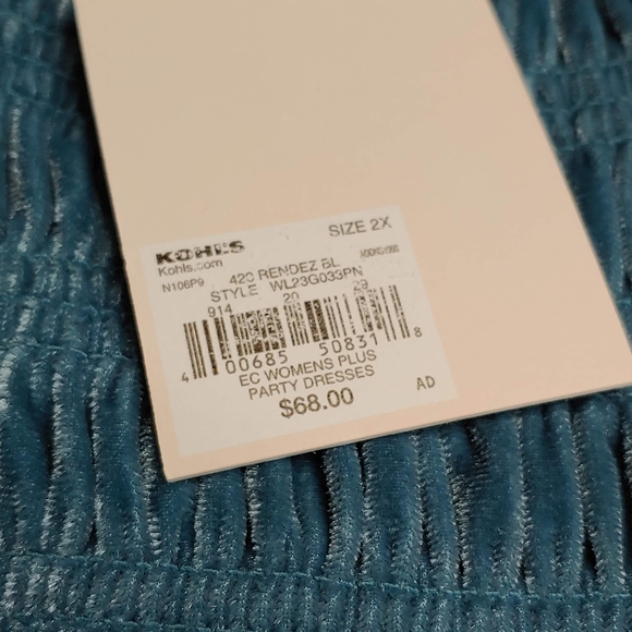 LC Lauren Conrad Long Sleeve Velour Blue Dress - Picture 4 of 7